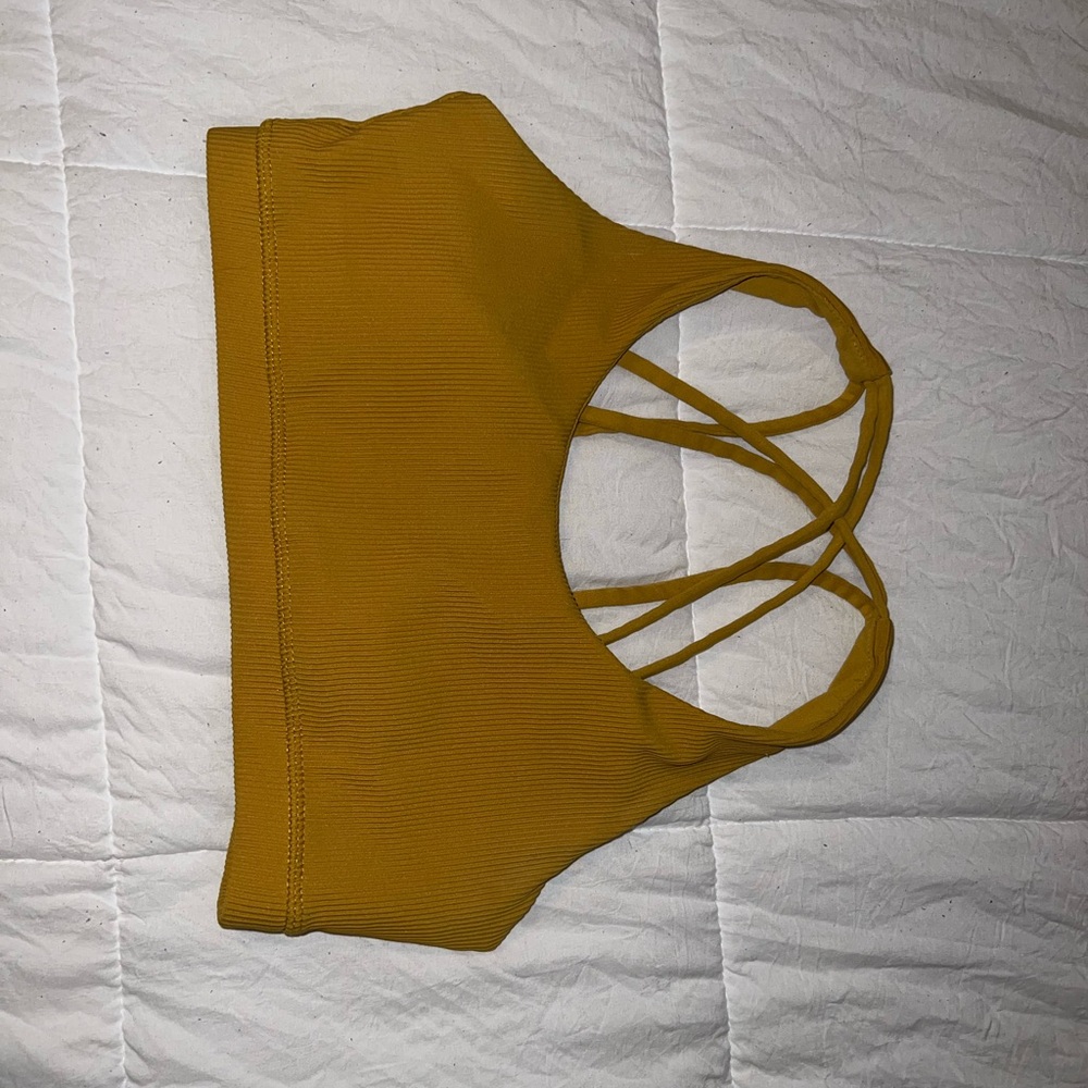 Yellow Sports Bra. Unknown brand but very comfortable gently used